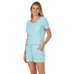 Women's Cuddl Duds® Pajamas: Essential Sleep Tee & Boxers Set 7 Women's Cuddl Duds® Pajamas: Essential Sleep Tee & Boxers Set -Casual Wear & Sleepwear - Cuddl Duds 2642178 ALT2