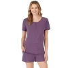 Women's Cuddl Duds® Pajamas: Essential Sleep Tee & Boxers Set -Casual Wear & Sleepwear - Cuddl Duds 2642178 Plum