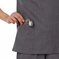 Petite Cuddl Duds® Scrubs V-Neck Top With 3 Pockets -Casual Wear & Sleepwear - Cuddl Duds 4320369 ALT3