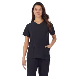 Petite Cuddl Duds® Scrubs V-Neck Top With 3 Pockets