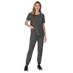Plus Size Cuddl Duds® Scrubs Henley Top With 2 Pockets -Casual Wear & Sleepwear - Cuddl Duds 4320991 ALT3