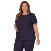 Plus Size Cuddl Duds® Scrubs Henley Top With 2 Pockets -Casual Wear & Sleepwear - Cuddl Duds 4320991 Black