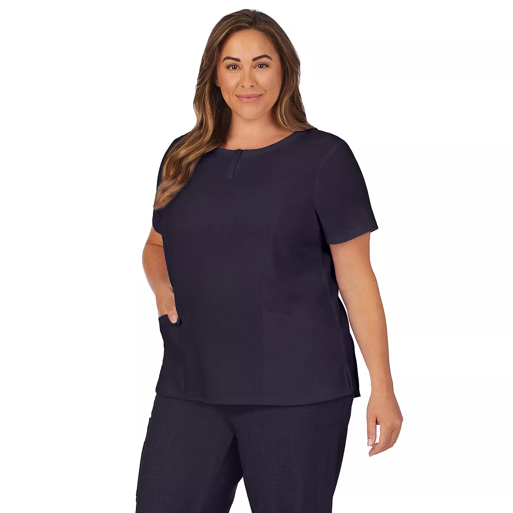 Plus Size Cuddl Duds® Scrubs Henley Top With 2 Pockets