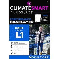 Men's Climatesmart® By Cuddl Duds Lightweight ModalCore Performance Base Layer Crew Top -Casual Wear & Sleepwear - Cuddl Duds 5027552 ALT99