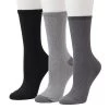 Women's Cuddl Duds® 3-Pack Everyday Plushfill* Midweight Geometric Textured Crew Socks -Casual Wear & Sleepwear - Cuddl Duds 5149615 Gray Twist