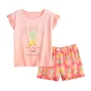 Girls 4-16 Cuddl Duds® Ruffle Detail Tee & Shorts Pajama Set -Casual Wear & Sleepwear - Cuddl Duds 5469090 Pineapple
