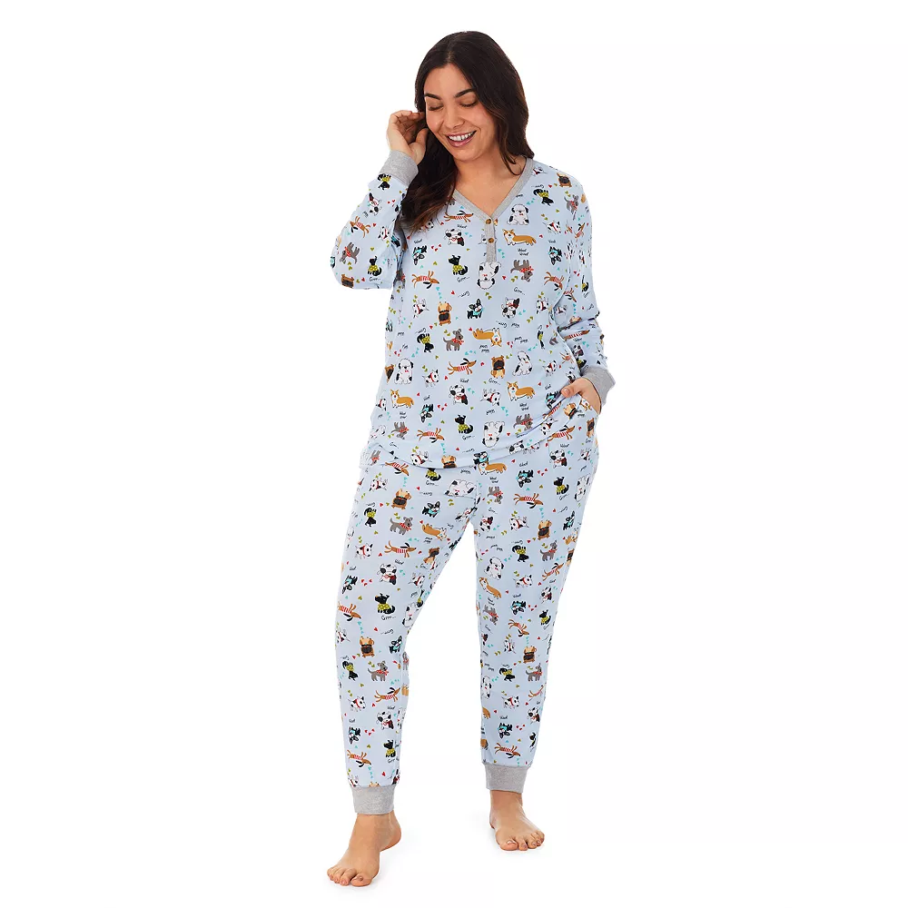 Plus Size Cuddl Duds® Henley Pajama Top And Banded Bottom Pajama Pants Sleep Set 5 Plus Size Cuddl Duds® Henley Pajama Top And Banded Bottom Pajama Pants Sleep Set - Image 3