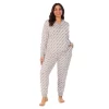 Plus Size Cuddl Duds® Henley Pajama Top And Banded Bottom Pajama Pants Sleep Set -Casual Wear & Sleepwear - Cuddl Duds 5556874 Gray Hearts