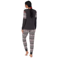 Women's Cuddl Duds 3-pc. Knit Long Sleeve Pajama Top, Banded Bottom Pajama Pants & Scrunchie Set -Casual Wear & Sleepwear - Cuddl Duds 5591782 ALT