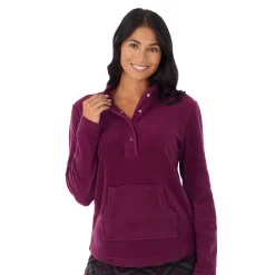 Women's Cuddl Duds Fleece Long Sleeve Pajama Top And Banded Bottom Pajama Pants Sleep Set -Casual Wear & Sleepwear - Cuddl Duds 5595478 ALT2