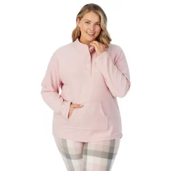 Plus Size Cuddl Duds Fleece Long Sleeve Pajama Top And Banded Bottom Pajama Pants Sleep Set -Casual Wear & Sleepwear - Cuddl Duds 5595480 ALT2