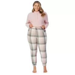 Plus Size Cuddl Duds Fleece Long Sleeve Pajama Top And Banded Bottom Pajama Pants Sleep Set -Casual Wear & Sleepwear - Cuddl Duds 5595480 ALT3