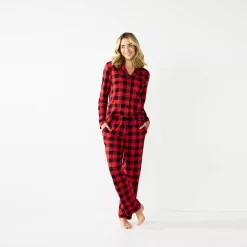 Women's Jammies For Your Families® Beary Cool Buffalo Check Pajama Set By Cuddl Duds® -Casual Wear & Sleepwear - Cuddl Duds 5601557 ALT2