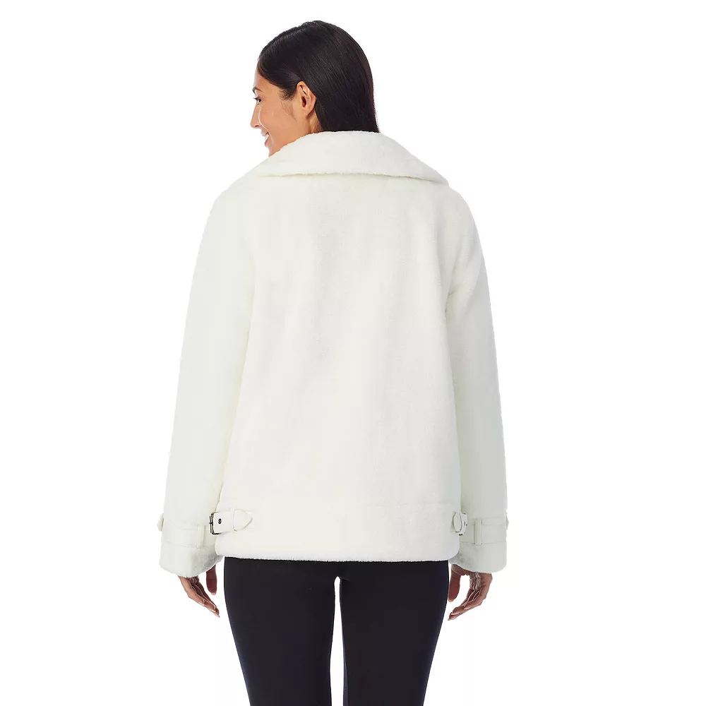 Women's Cuddl Duds Fleece Faux-Fur Moto Jacket 4 Women's Cuddl Duds Fleece Faux-Fur Moto Jacket - Image 2