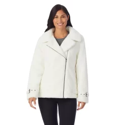Women's Cuddl Duds Fleece Faux-Fur Moto Jacket