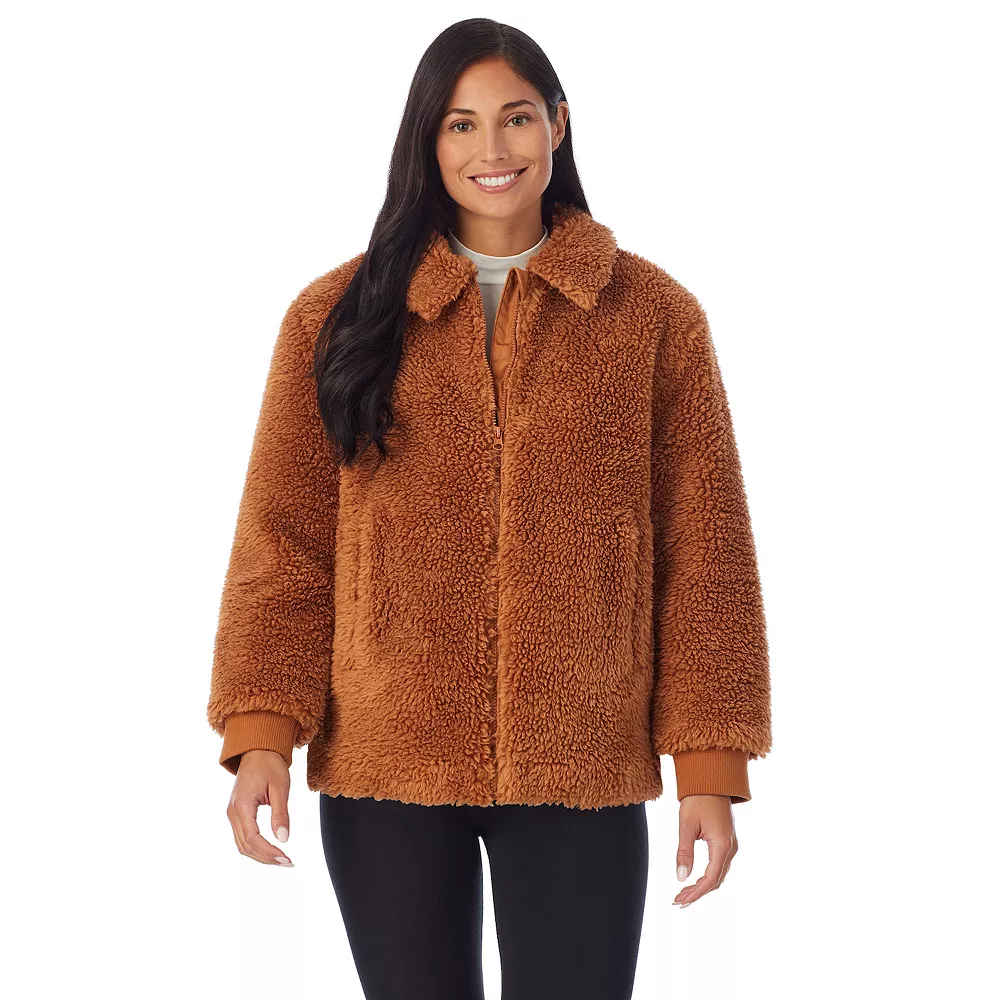Women's Cuddl Duds Sherpa Bomber Jacket 3 Women's Cuddl Duds Sherpa Bomber Jacket