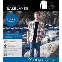 Men's Cuddl Duds® Lightweight ModalCore Performance Baselayer Crew Top -Casual Wear & Sleepwear - Cuddl Duds 5647774 ALT99