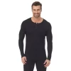 Men's Cuddl Duds® Midweight Waffle Thermal Performance Baselayer Henley Top -Casual Wear & Sleepwear - Cuddl Duds 5647779 Black