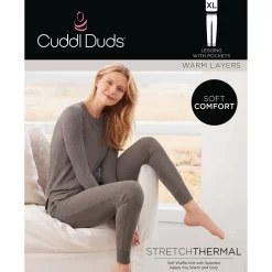 Plus Size Cuddl Duds® Stretch Thermal Leggings -Casual Wear & Sleepwear - Cuddl Duds 5667762 ALT98