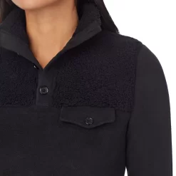 Women's Cuddl Duds® Fleecewear With Stretch Mock Henley Long Sleeve Top With Sherpa 9 Women's Cuddl Duds® Fleecewear With Stretch Mock Henley Long Sleeve Top With Sherpa -Casual Wear & Sleepwear - Cuddl Duds 5668410 ALT4