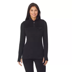 Women's Cuddl Duds® Fleecewear With Stretch Mock Henley Long Sleeve Top With Sherpa 10 Women's Cuddl Duds® Fleecewear With Stretch Mock Henley Long Sleeve Top With Sherpa -Casual Wear & Sleepwear - Cuddl Duds 5668410 ALT5