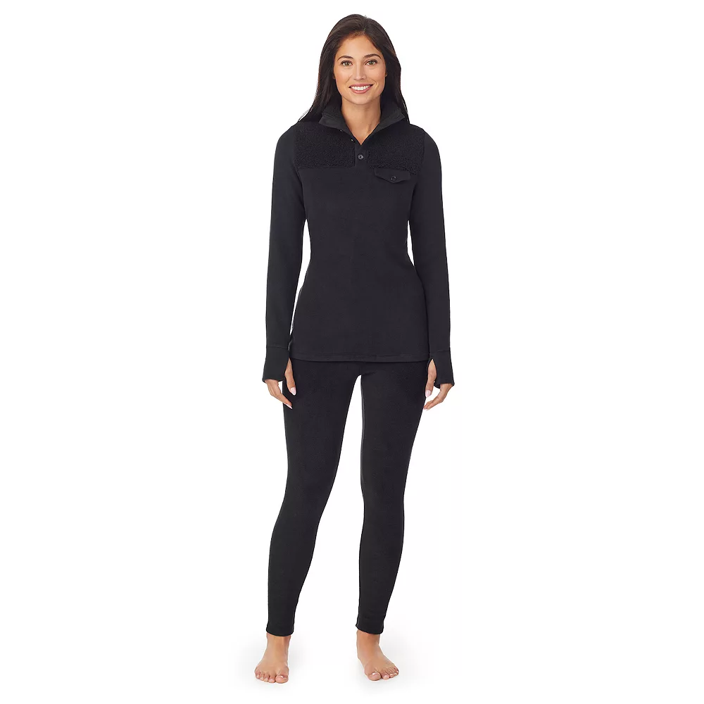 Women's Cuddl Duds® Fleecewear With Stretch Mock Henley Long Sleeve Top With Sherpa 7 Women's Cuddl Duds® Fleecewear With Stretch Mock Henley Long Sleeve Top With Sherpa - Image 5