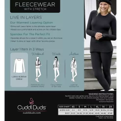 Women's Cuddl Duds® Fleecewear With Stretch Long Sleeve Crewneck Top 11 Women's Cuddl Duds® Fleecewear With Stretch Long Sleeve Crewneck Top -Casual Wear & Sleepwear - Cuddl Duds 5670493 ALT99