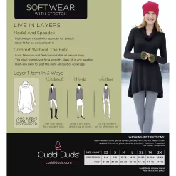 Women's Cuddl Duds® Softwear With Stretch Long Sleeve Cowlneck Tunic Top -Casual Wear & Sleepwear - Cuddl Duds 5671466 ALT99