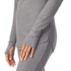 Women's Cuddl Duds® Long Sleeve Split V-Neck Stretch Thermal Top -Casual Wear & Sleepwear - Cuddl Duds 5673068 ALT3