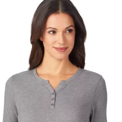 Women's Cuddl Duds® Long Sleeve Split V-Neck Stretch Thermal Top -Casual Wear & Sleepwear - Cuddl Duds 5673068 ALT4