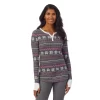Women's Cuddl Duds® Long Sleeve Split V-Neck Stretch Thermal Top 1 Women's Cuddl Duds® Long Sleeve Split V-Neck Stretch Thermal Top -Casual Wear & Sleepwear - Cuddl Duds 5673068 Grey Multi Fairisle