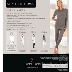 Women's Cuddl Duds® Long Sleeve Stretch Thermal Hooded Tunic Top -Casual Wear & Sleepwear - Cuddl Duds 5673069 ALT99
