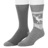 Men's ClimateSmart By Cuddl Duds 2-Pack Deer Fairisle Crew Socks -Casual Wear & Sleepwear - Cuddl Duds 5734139 Grey