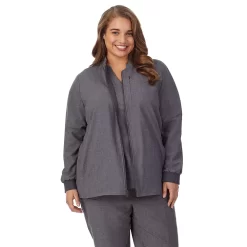 Plus Size Cuddl Duds® Scrubs 5-Pocket Lined Jacket -Casual Wear & Sleepwear - Cuddl Duds 5737166 ALT2
