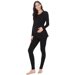 Maternity Cuddl Duds® Softwear With Stretch Wrap Front Top -Casual Wear & Sleepwear - Cuddl Duds 5764834 ALT2