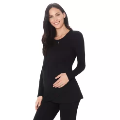 Maternity Cuddl Duds® Softwear With Stretch Wrap Front Top
