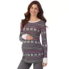 Maternity Cuddl Duds® Stretch Thermal Long Sleeve Ballet Top -Casual Wear & Sleepwear - Cuddl Duds 5764835 Gray Fairisle