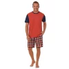 Men's Cuddl Duds® Tee & Shorts 2-Piece Pajama Set -Casual Wear & Sleepwear - Cuddl Duds 5856127 Orange Plaid