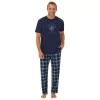 Men's Cuddl Duds® Tee & Pants 2-Piece Pajama Set -Casual Wear & Sleepwear - Cuddl Duds 6007508 Navy Outdoor Adventure