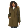 Women's Cuddl Duds Faux-Fur Hood Parka Coat -Casual Wear & Sleepwear - Cuddl Duds 6036415 Dark Olive