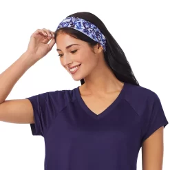 Women's Cuddl Duds 3-pc. V-Neck Pajama Top, Pajama Capri Pants & Headband Sleep Set -Casual Wear & Sleepwear - Cuddl Duds 6050272 ALT3