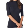 Cuddl Duds Softwear With Stretch Elbow Sleeve Mock Neck Top 3526116 -Casual Wear & Sleepwear - Cuddl Duds cuddl duds cudd01 3526116 gs
