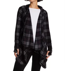 Cuddl Duds Fleecewear With Stretch Long Sleeve Hooded Wrap Up 8019665