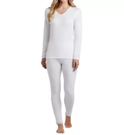 Cuddl Duds Softwear Lace Edge Long Sleeve V-Neck Shirt 8517535 -Casual Wear & Sleepwear - Cuddl Duds cuddl duds cudd01 8517535 cs1