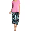Cuddl Duds Short Sleeve Cropped PJ Set 8712881 -Casual Wear & Sleepwear - Cuddl Duds cuddl duds cudd01 8712881 gs